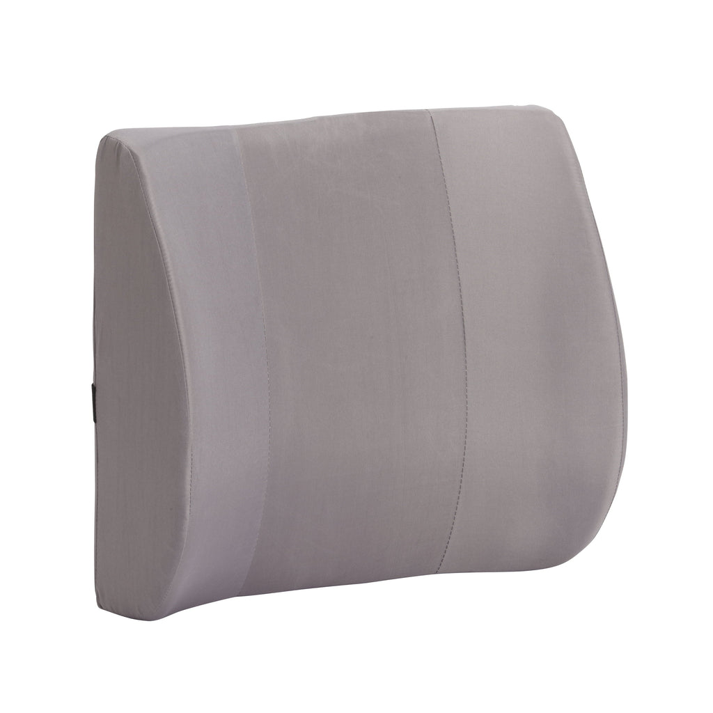 Duro-Med Contour Foam Lumbar Back Support Cushion Pillow with Strap, Gray