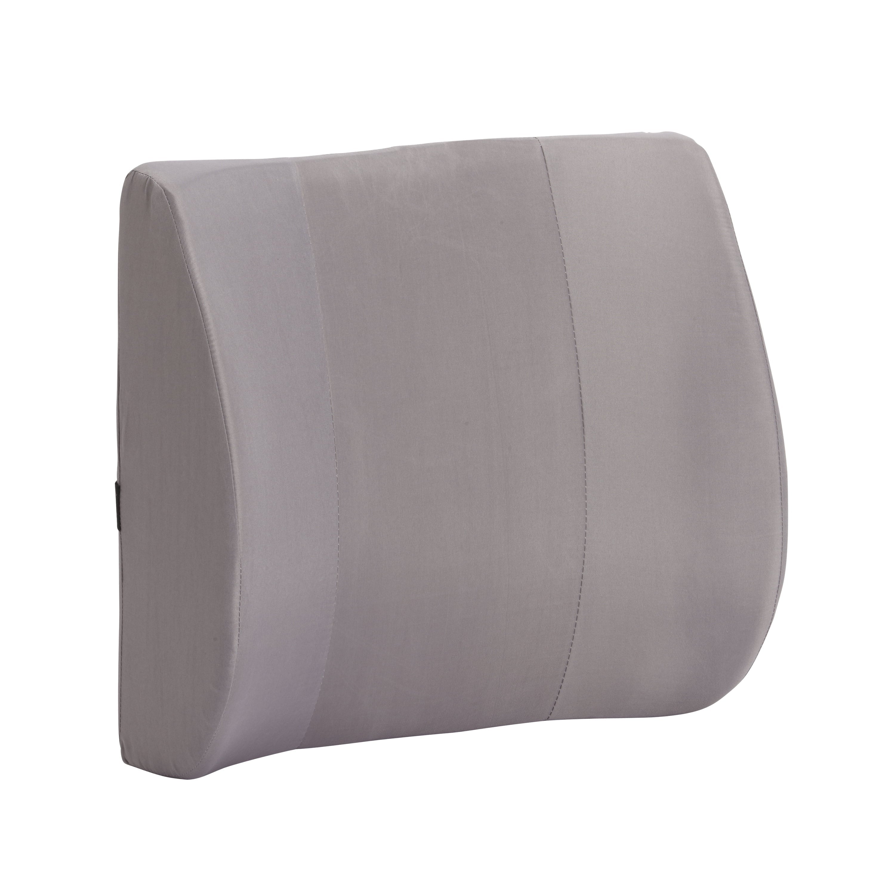Duro-Med Contour Foam Lumbar Back Support Cushion Pillow with Strap, Gray
