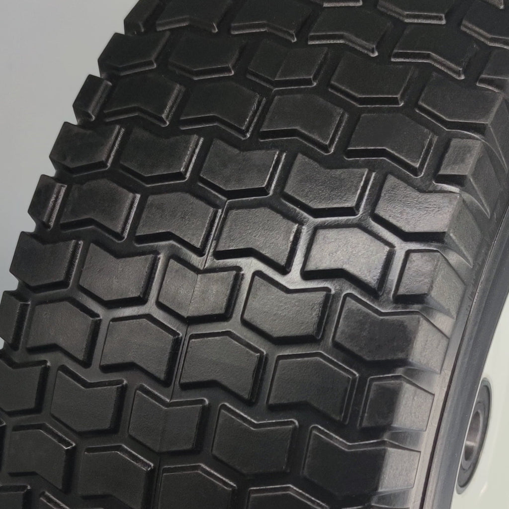 Flat Free Lawn Mower Tires 15x6.00-6 with 3/4 & 5/8 Bearings, 3" Center Hub
