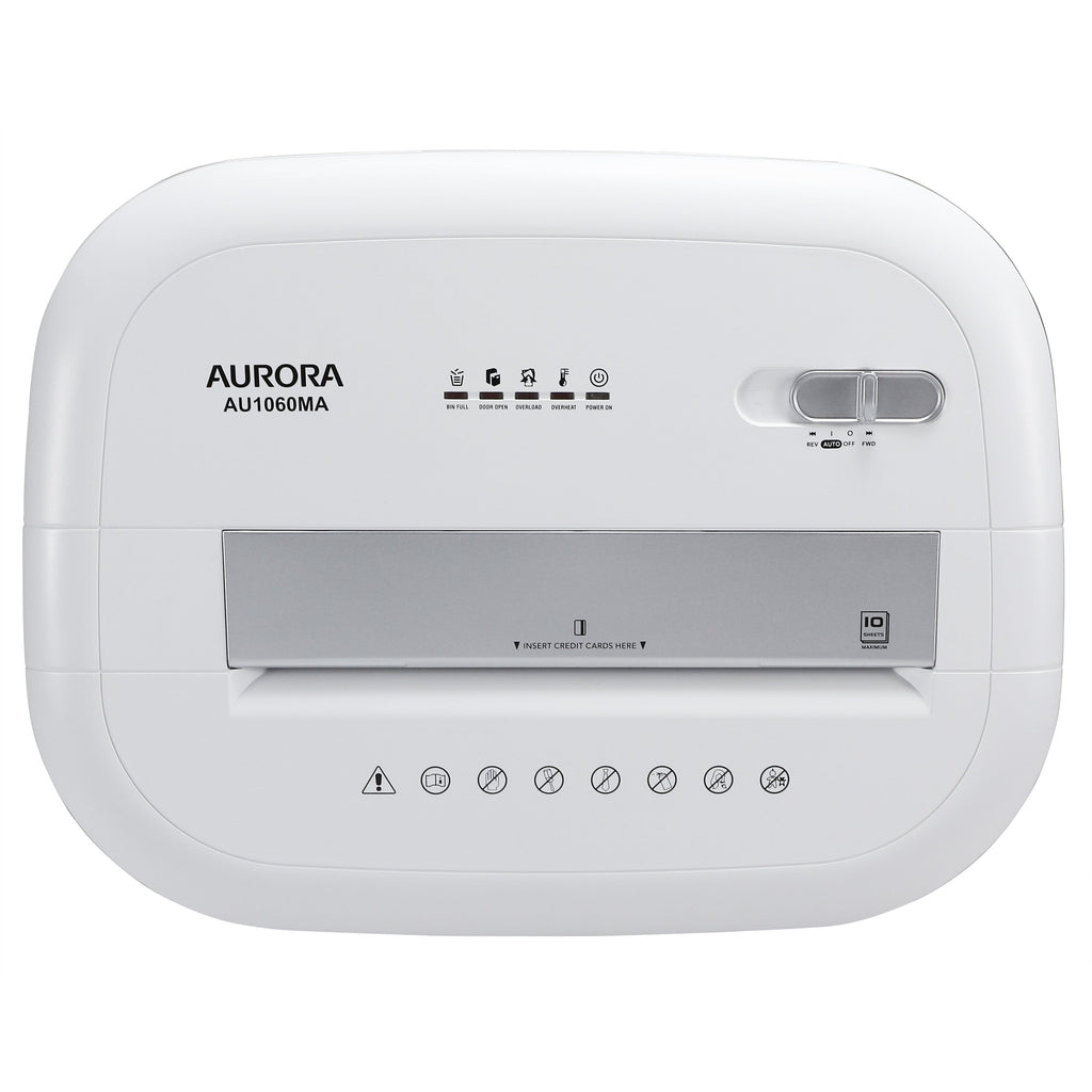 Aurora AU1060MA Professional Grade 10-Sheet High Security Micro-Cut Paper and Credit Card Shredder with 60 Minutes Run Time