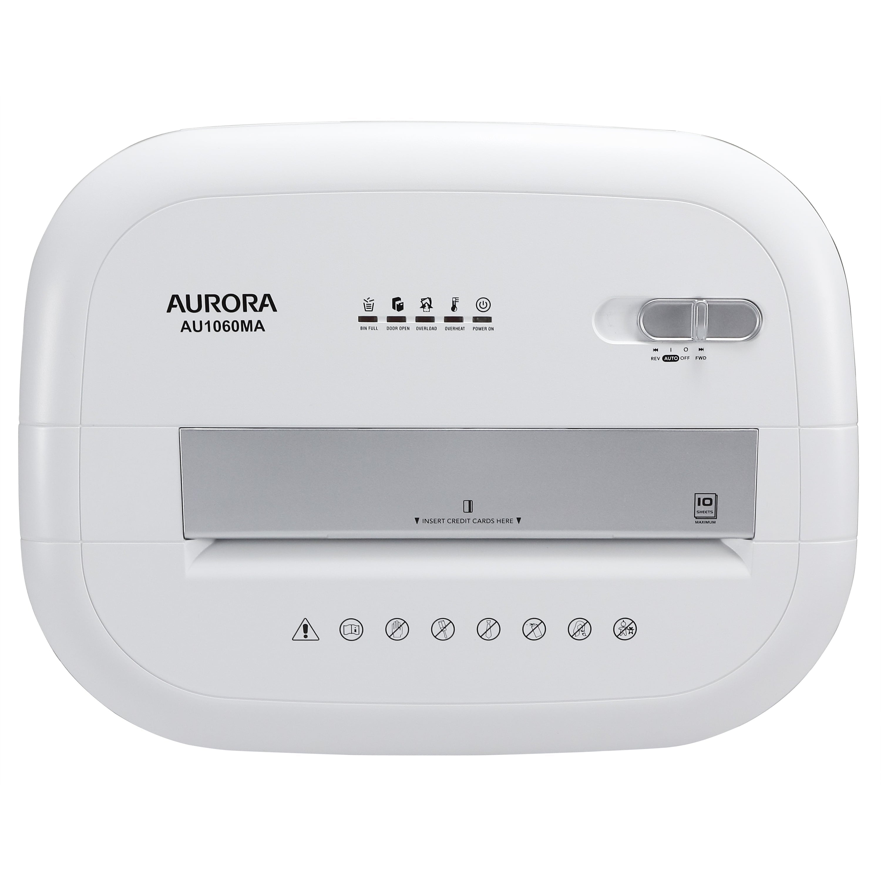 Aurora AU1060MA Professional Grade 10-Sheet High Security Micro-Cut Paper and Credit Card Shredder with 60 Minutes Run Time