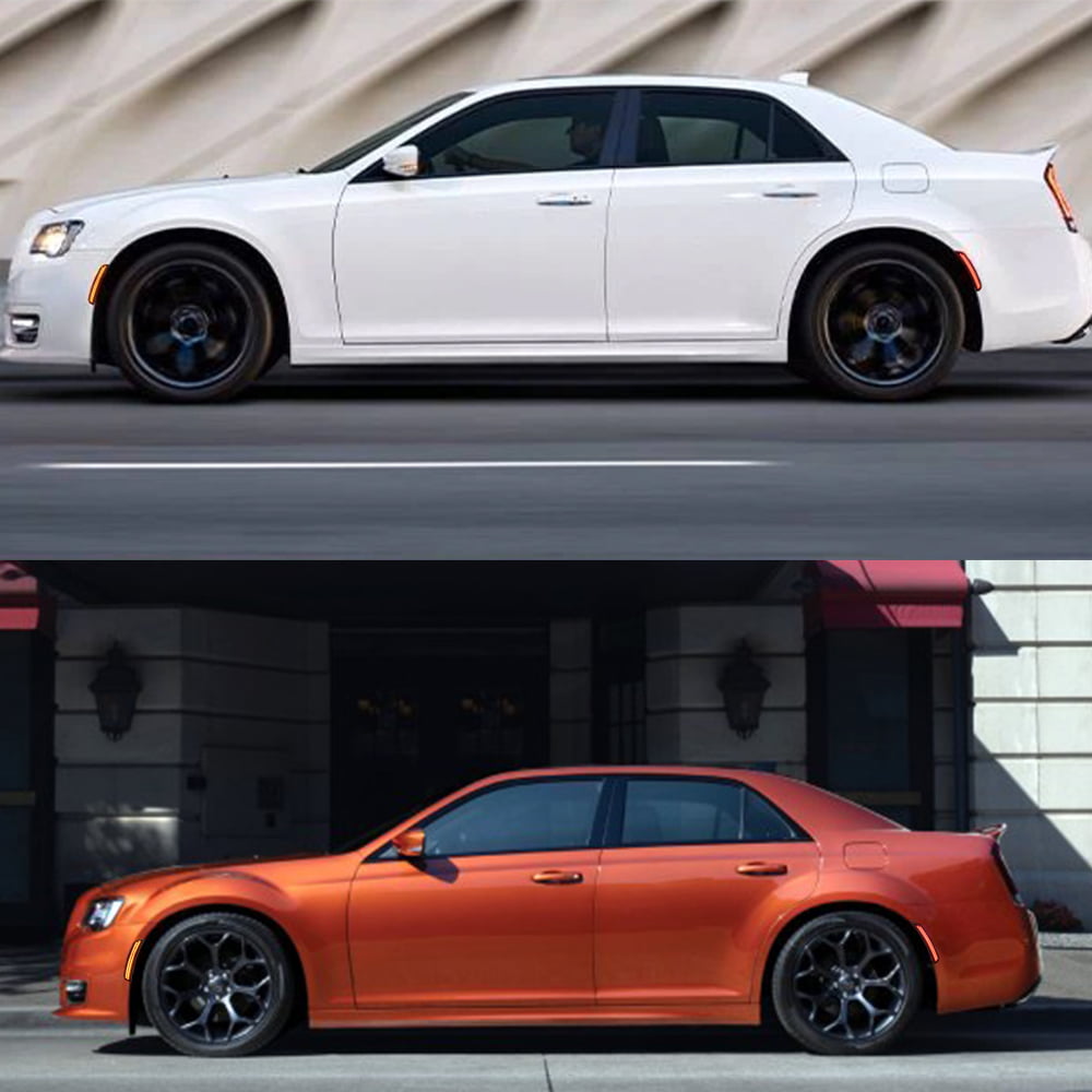 LED Side Marker Light for 2015-2021 Chrysler 300, Smoked Lens Amber/Red
