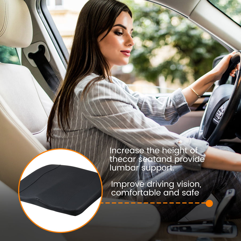 ELUTO High-Density Memory Foam Seat Cushion, Ergonomic Design for Office, Car, & Home Use with Waterproof & Non-Slip Features (Black)