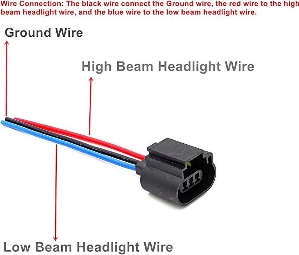 Alla Lighting T5-1/4 P26.4t Base 85908 9008 H13 Sockets Female Adapter High Temp Wiring Harness Wire Replacement