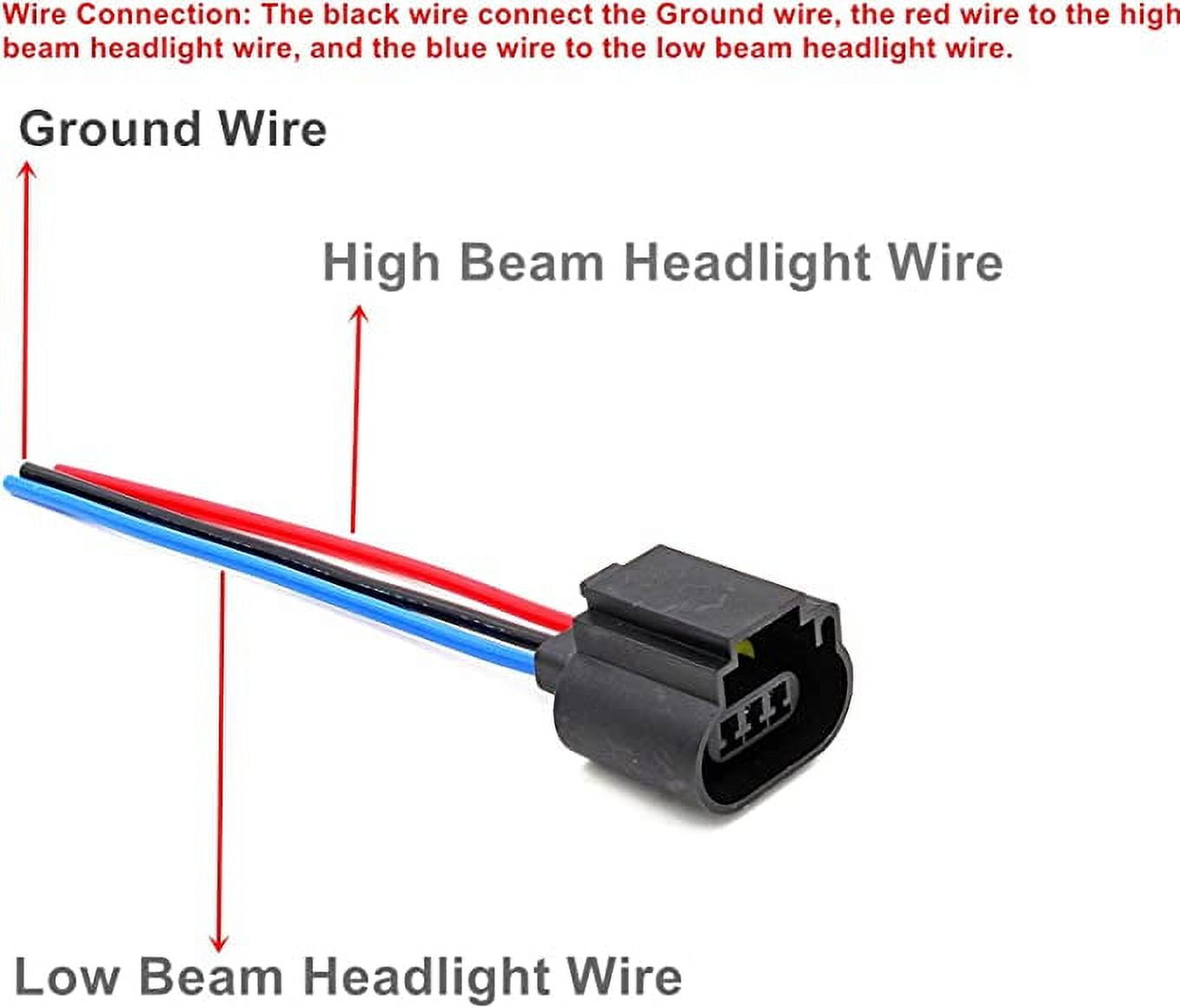 Alla Lighting T5-1/4 P26.4t Base 85908 9008 H13 Sockets Female Adapter High Temp Wiring Harness Wire Replacement