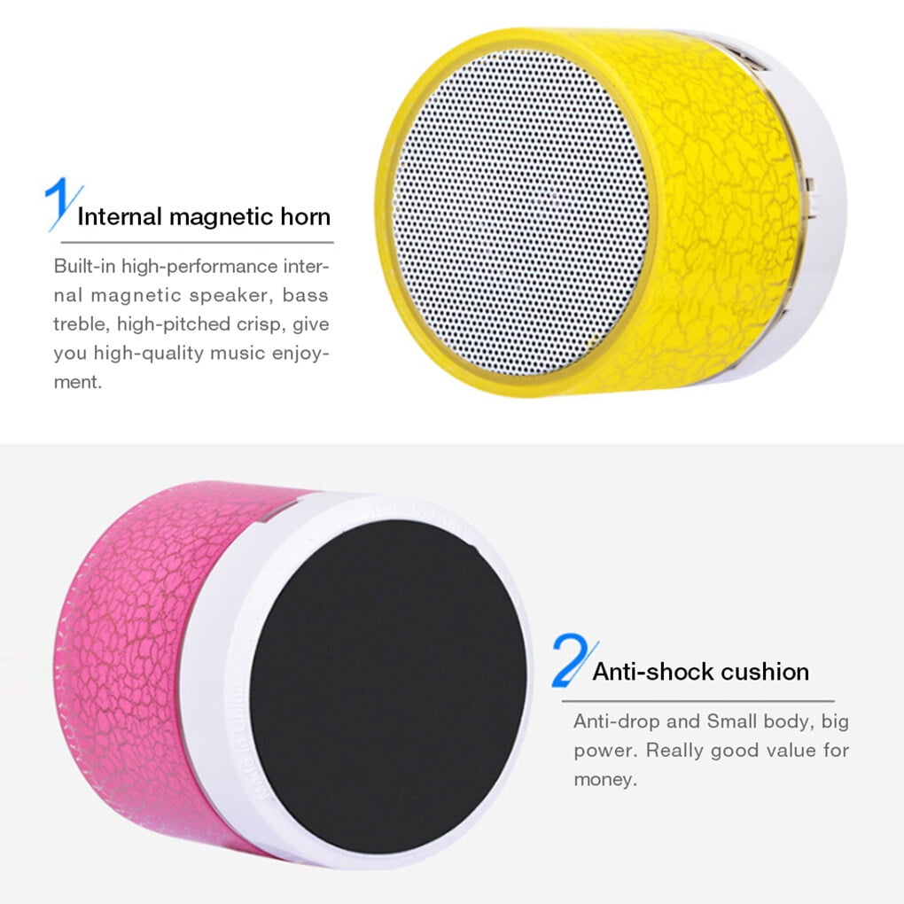 Top-Tech Portable ABS Bluetooth Speaker with 10m Effective Distance Small Sound Speaker Support TF Card/AUX/USB, Pink