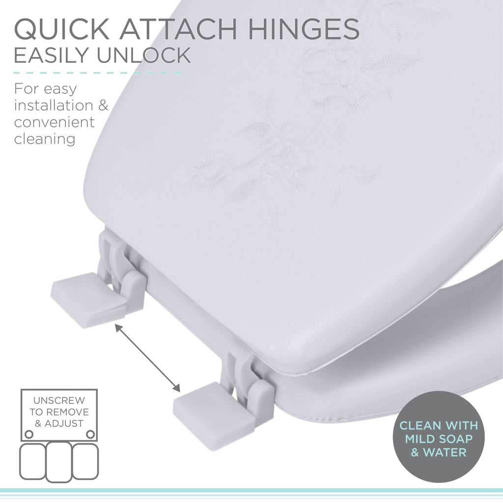 Bath Bliss Extra Soft Vinyl Standard Round Toilet Seat in White