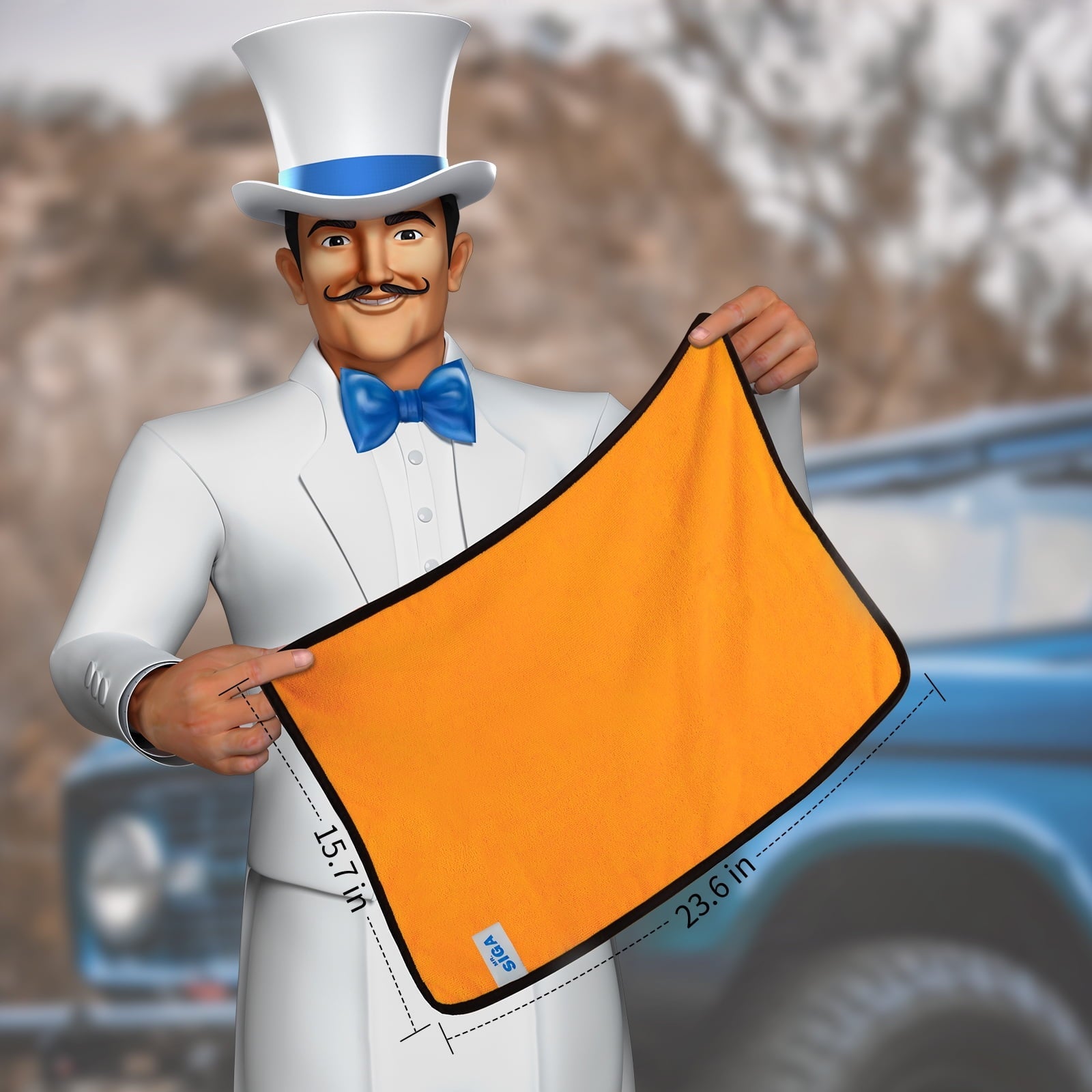 MR.Siga Professional Premium Microfiber Towels for Cars, Dual-Sided Car Washing and Detailing Towels, Gold,12 Pack