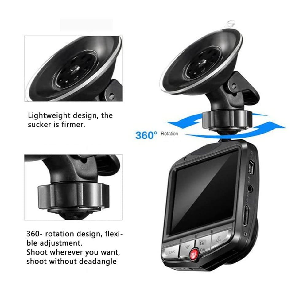 Dashcam Car Camera with 2.4" LCD Screen, 1080P HD Car Automotive Dash Cam Front Rear Driving Recorder WDR for Car Truck SUV, Night Vision, Loop Recording, Motion Detection, G-sensor