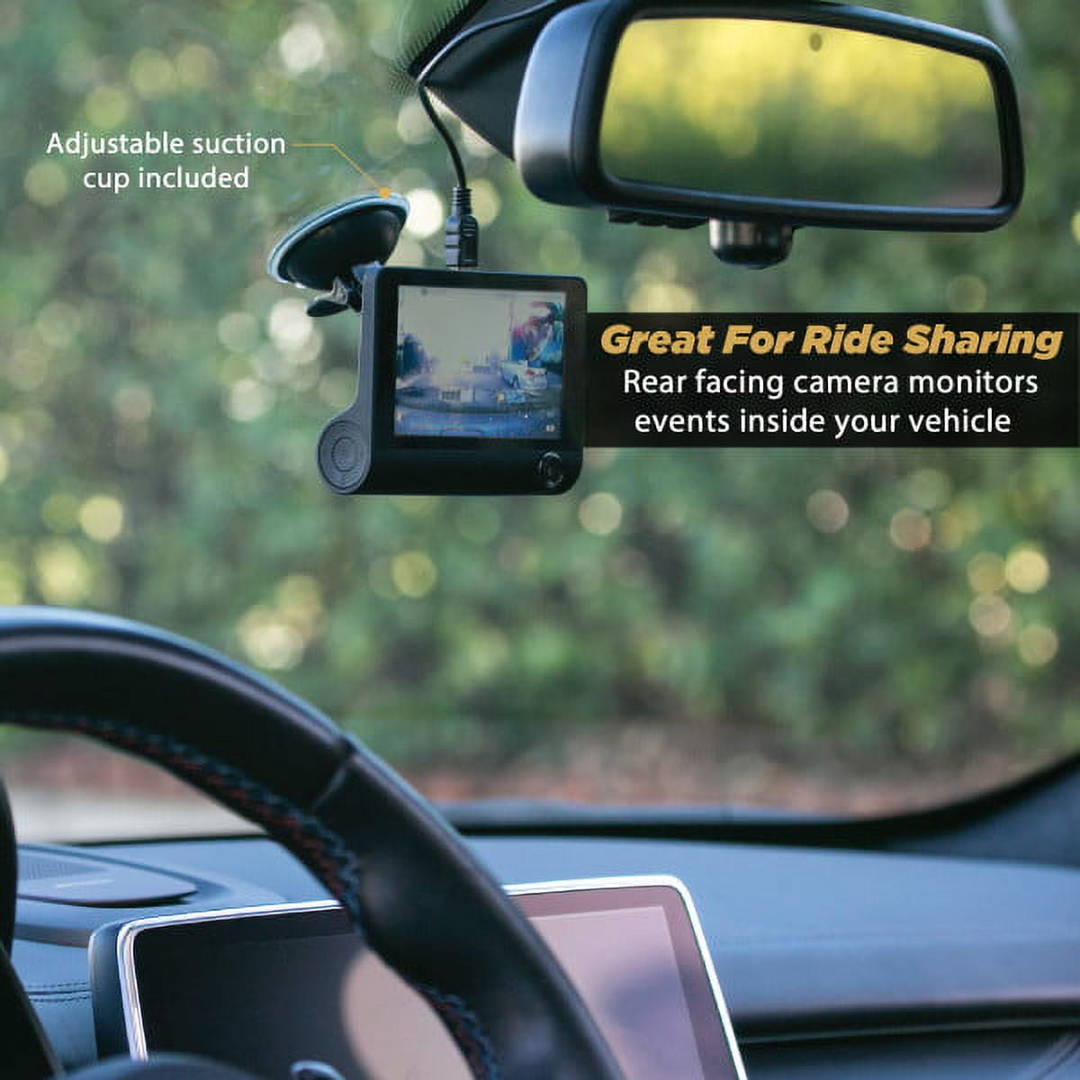 Scosche DDVR2XFHD-SP1 HD DVR Dual Front & Rear Facing Lens Suction Cup Dash Camera