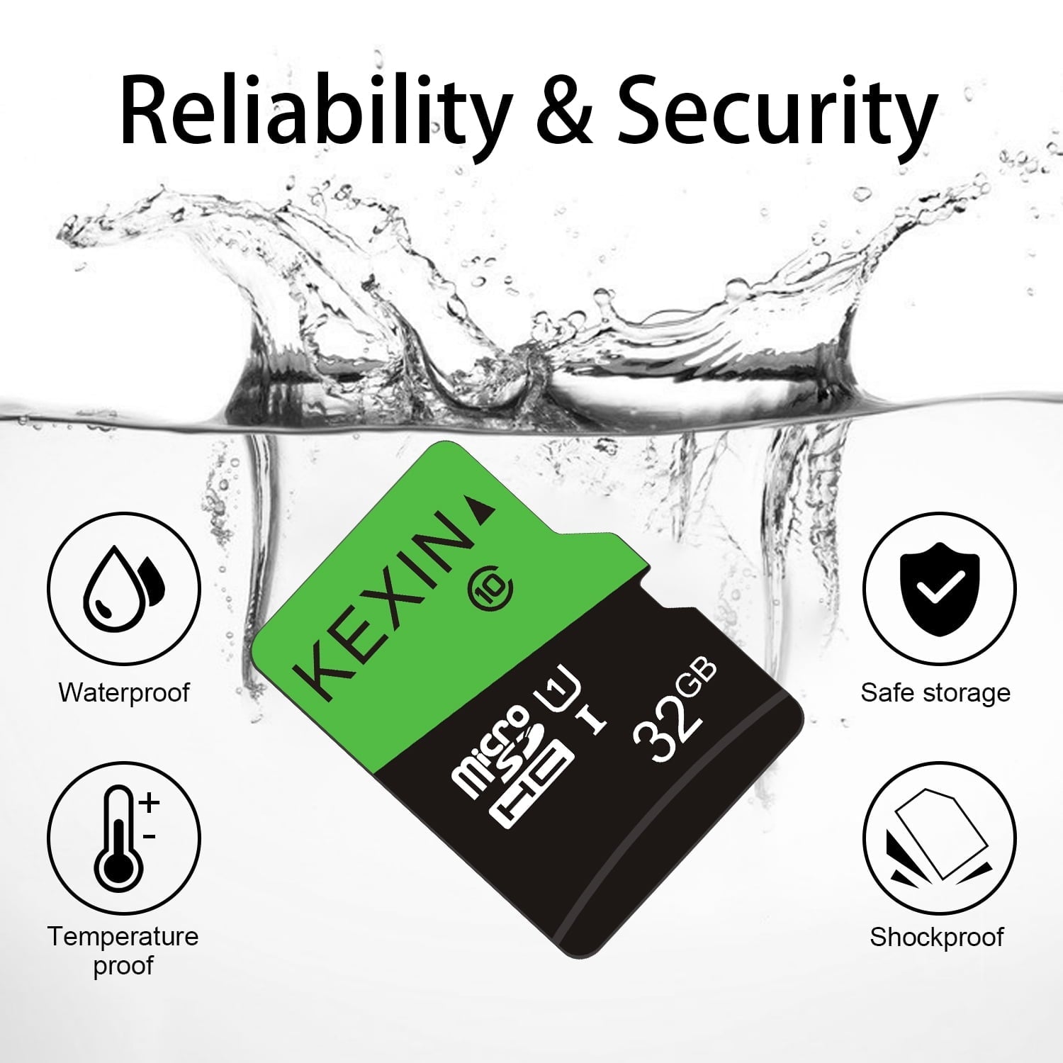 KEXIN Micro SD Card 32GB Memory Card with Adapter Class 10 UHS-I for Phone / Tablet / Camera / Drone / Dash Cam / Nintendo Switch, 5 Pack