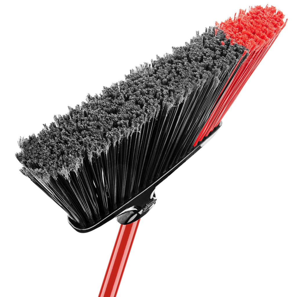 Libman Indoor-Outdoor Angle Broom with Dust Pan, Powder Coated Steel Handle, 905