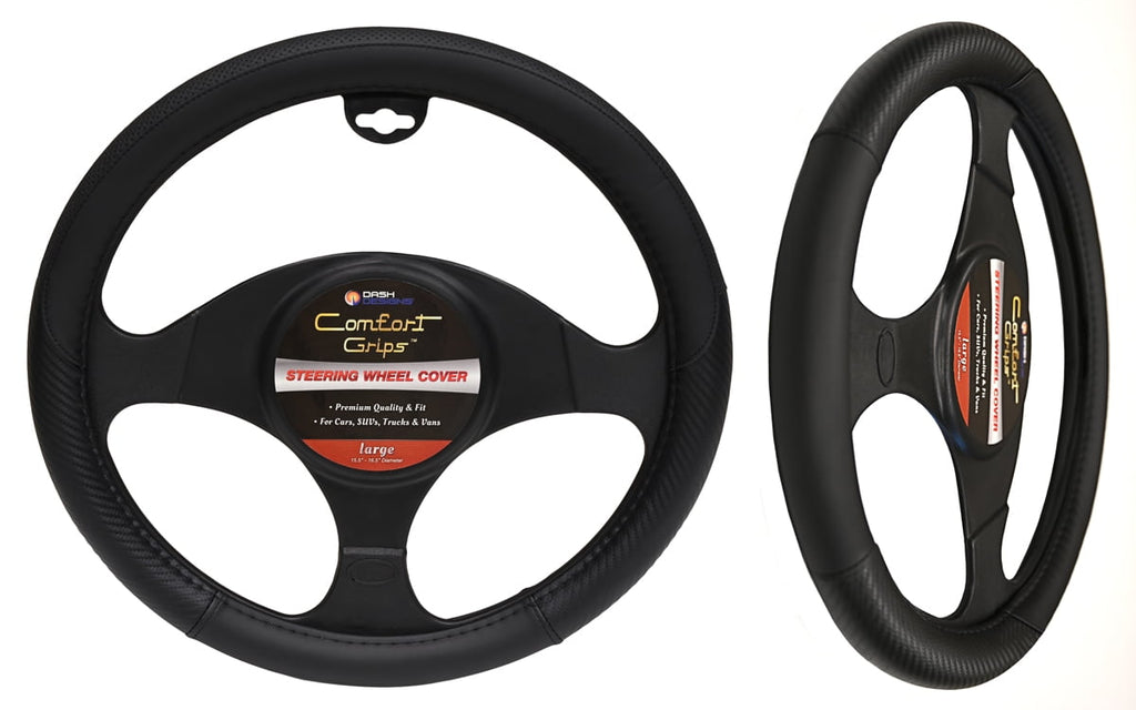 Comfort Grips Steering Wheel Cover - Carbon Smooth Small (13.5 - 14.4) Black