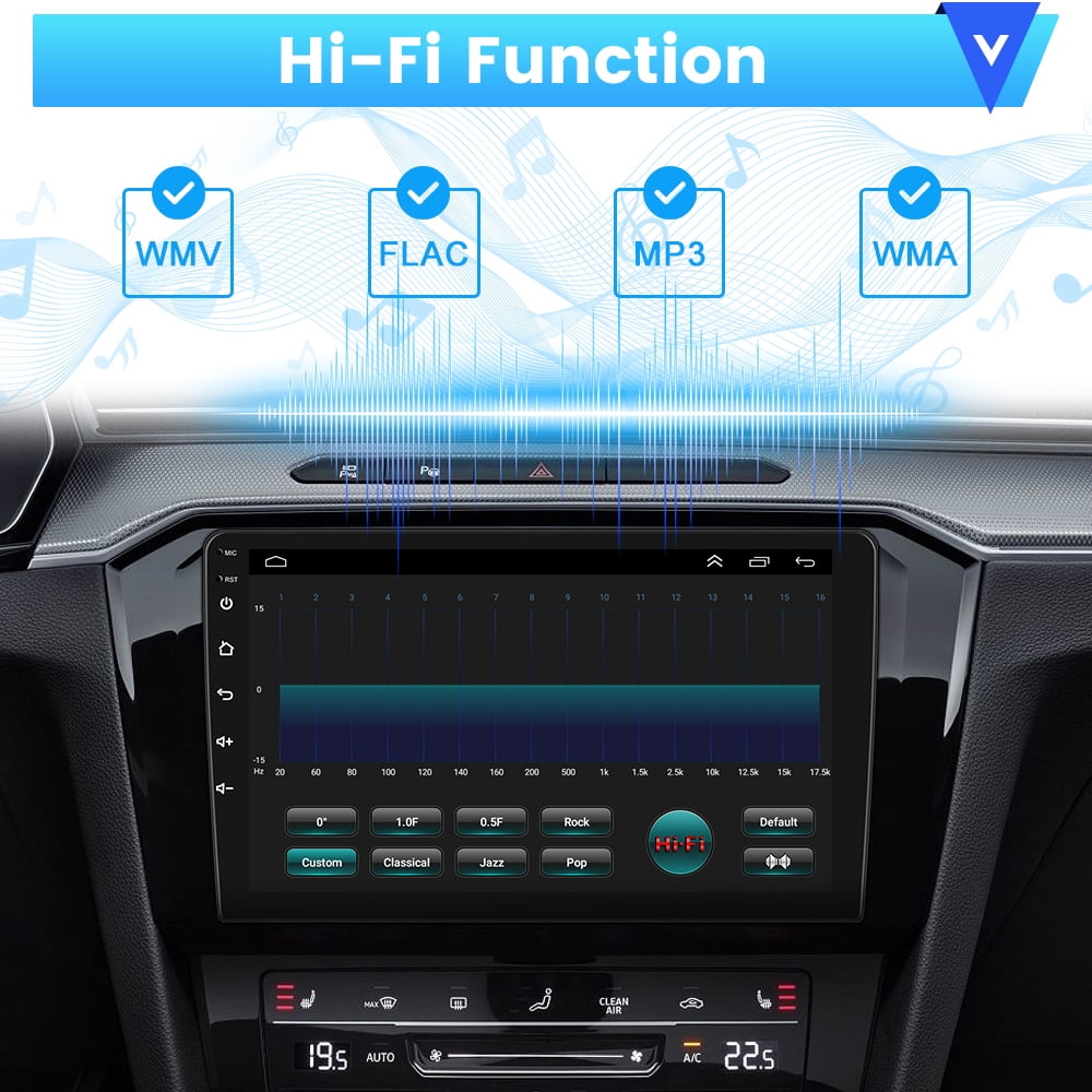 Podofo 1+16G Double DIN 9'' Touchscreen Car Stereo Radio Wireless Carplay Android Auto Mirror Link Android 11 HD 1080P WIFI GPS FM Bluetooth, AHD Backup Camera