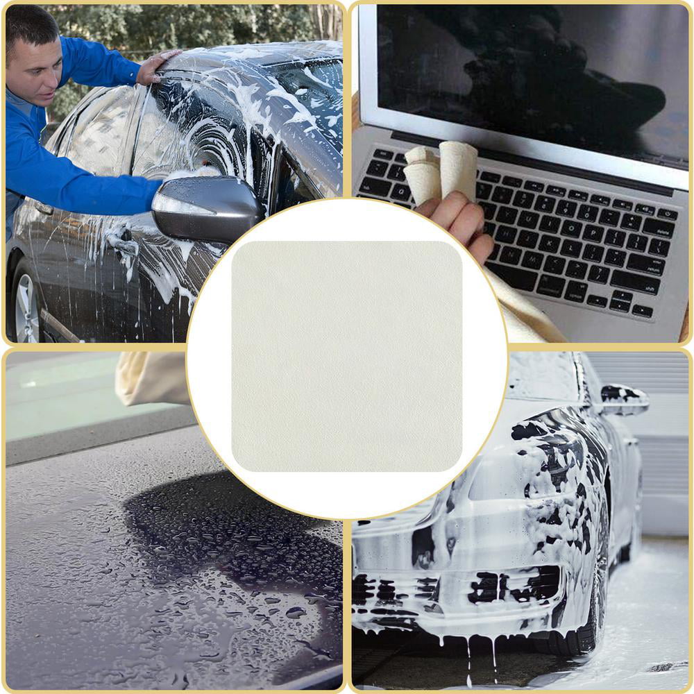 Tohuu Chamois Cloth for Car Chamois Drying Cloth Car Drying Towel Real Leather Super Absorbent Fast Drying Natural Chamois Car Wash Cloth Accessory superbly