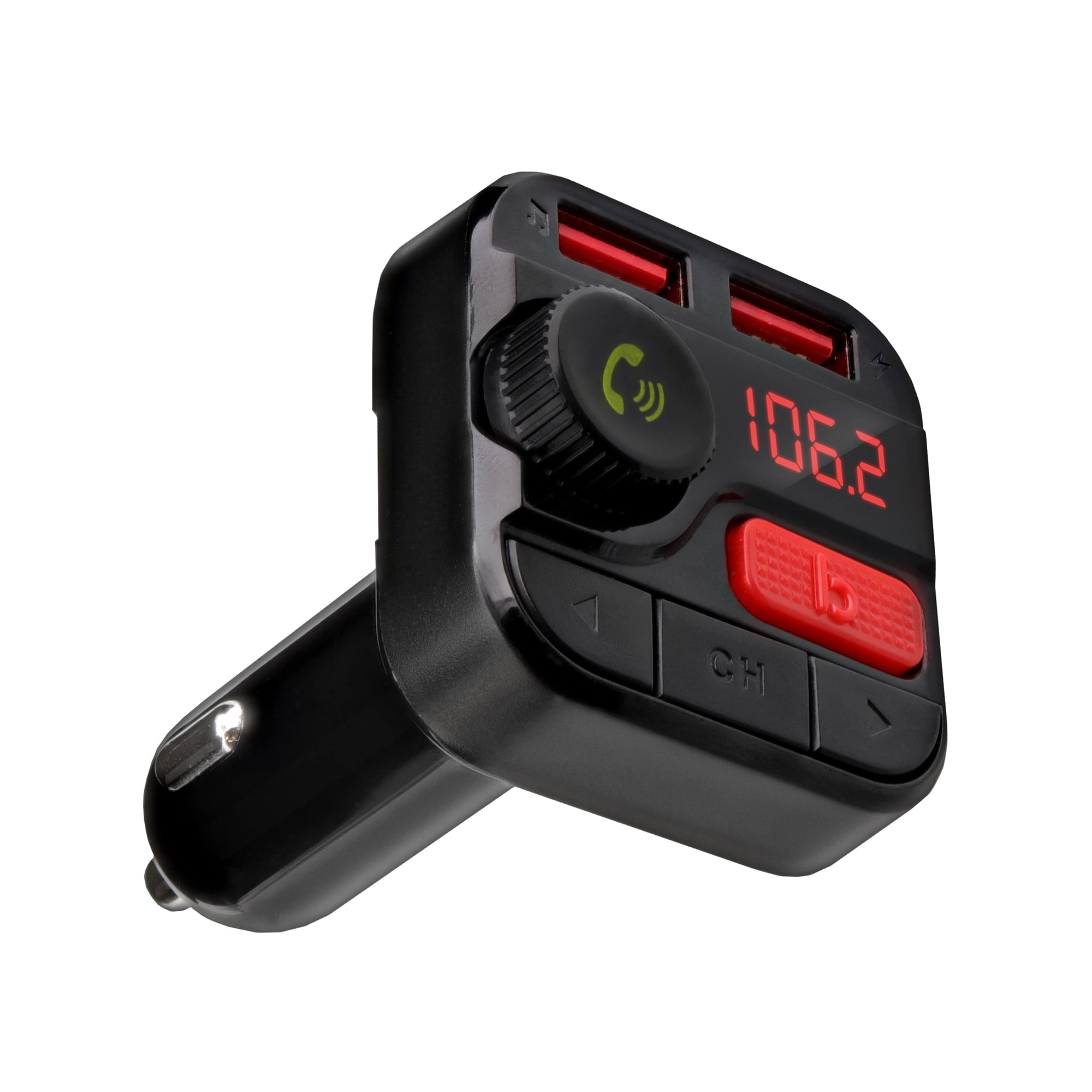 Monster LED Bluetooth FM Transmitter with 2 USB Ports, 3.4 Amp, 2 Charging Ports, Compatible USB Mobile Devices