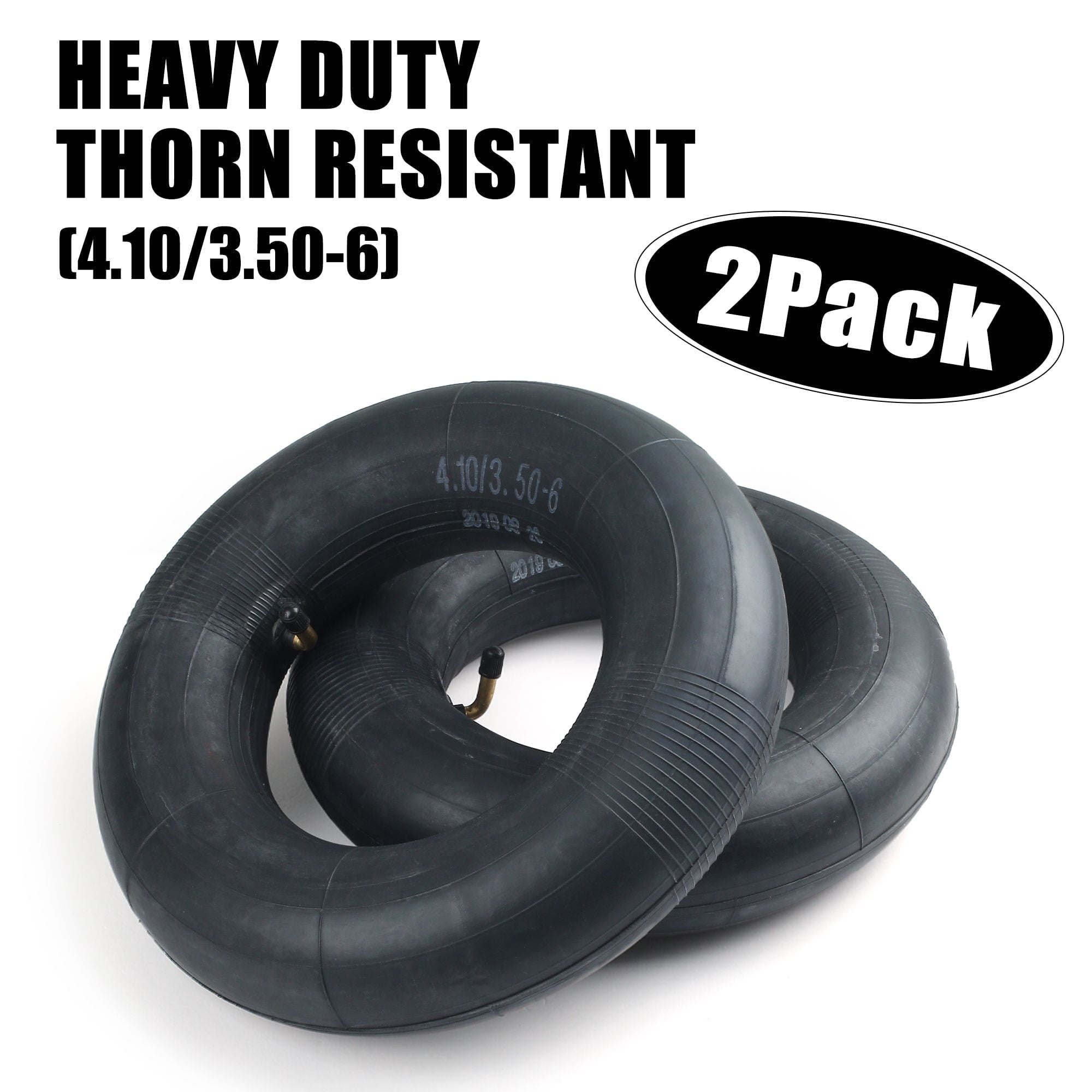 LotFancy 2Pcs 4.10/3.50-6 Inner Tube for Wheelbarrows, Snow Blowers, Wagons, 13 in