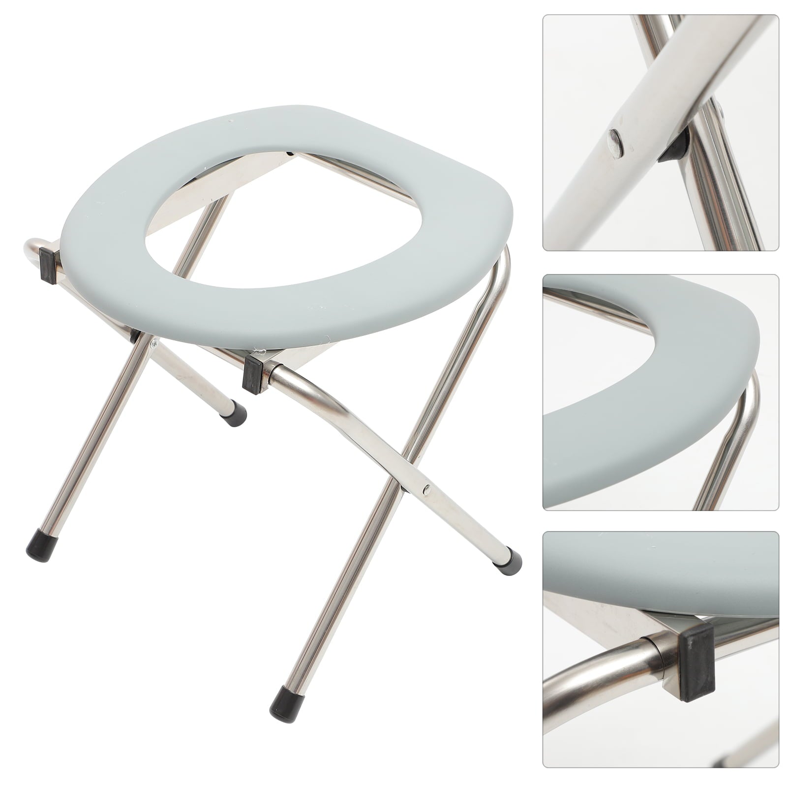 NUOLUX 1PC Foldable Bathroom Toilet Chair Portable Toilet Stool Potty Chair for The Old