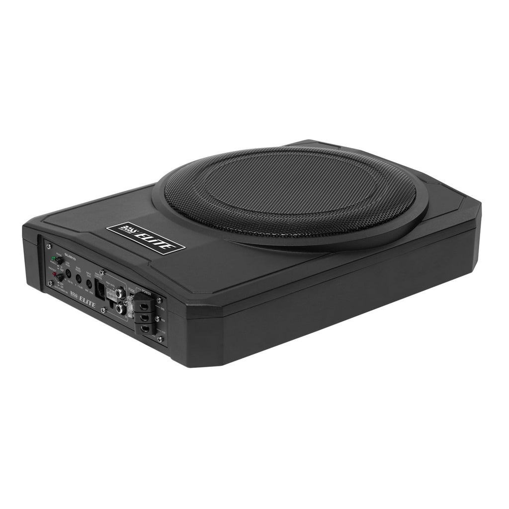 BOSS Audio Systems SLIM10 Elite Series 10 Inch Powered Car Audio Subwoofer - Low Profile, Remote Subwoofer Control, Built In Amplifier, Under Seat, For Truck, Hook Up To Amplifier
