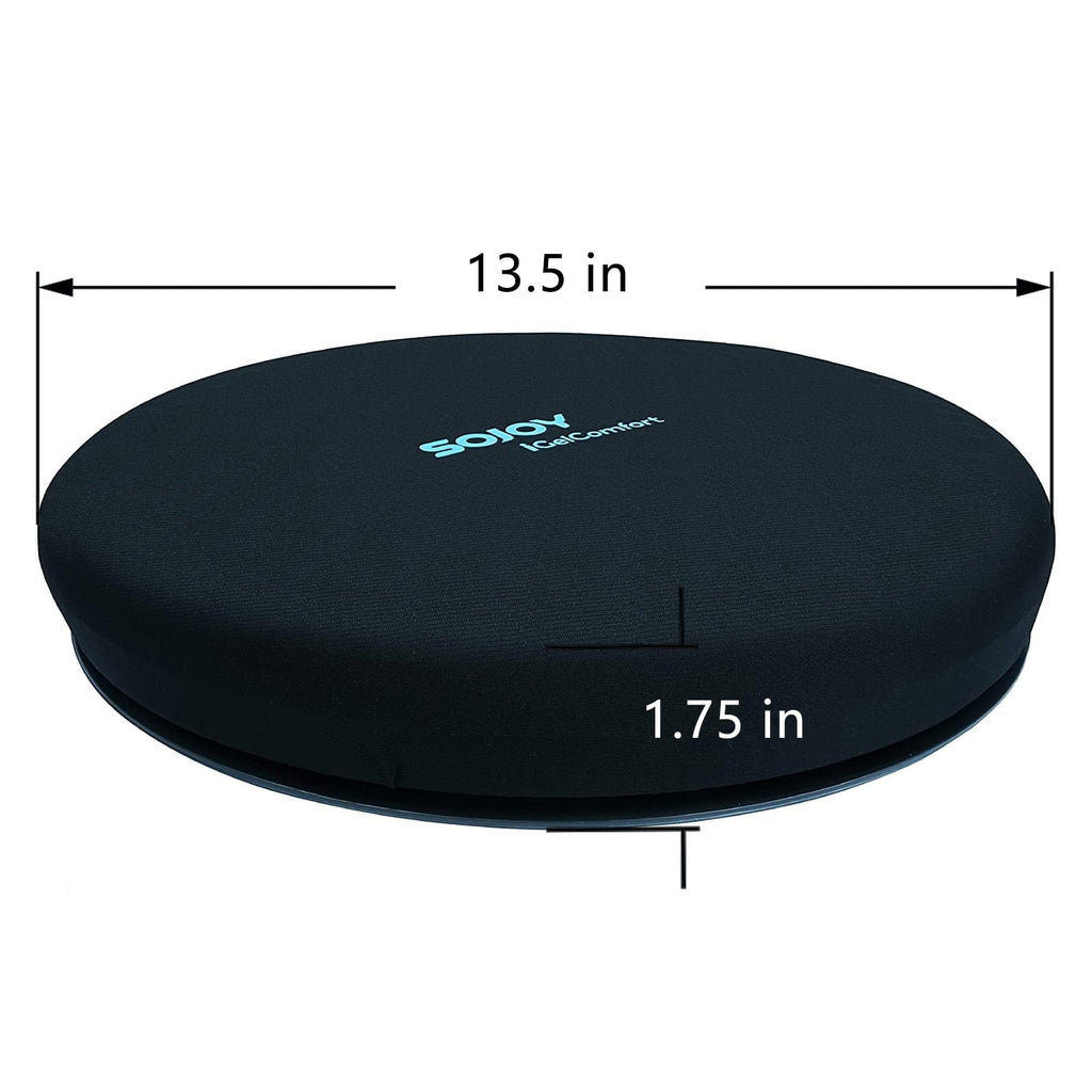 Sojoy Gel Swivel Car Seat Cushion Memory Foam Cooling  Cushion 360 Degree Rotating Chair Cushion For Car Home(15*15*2.5)