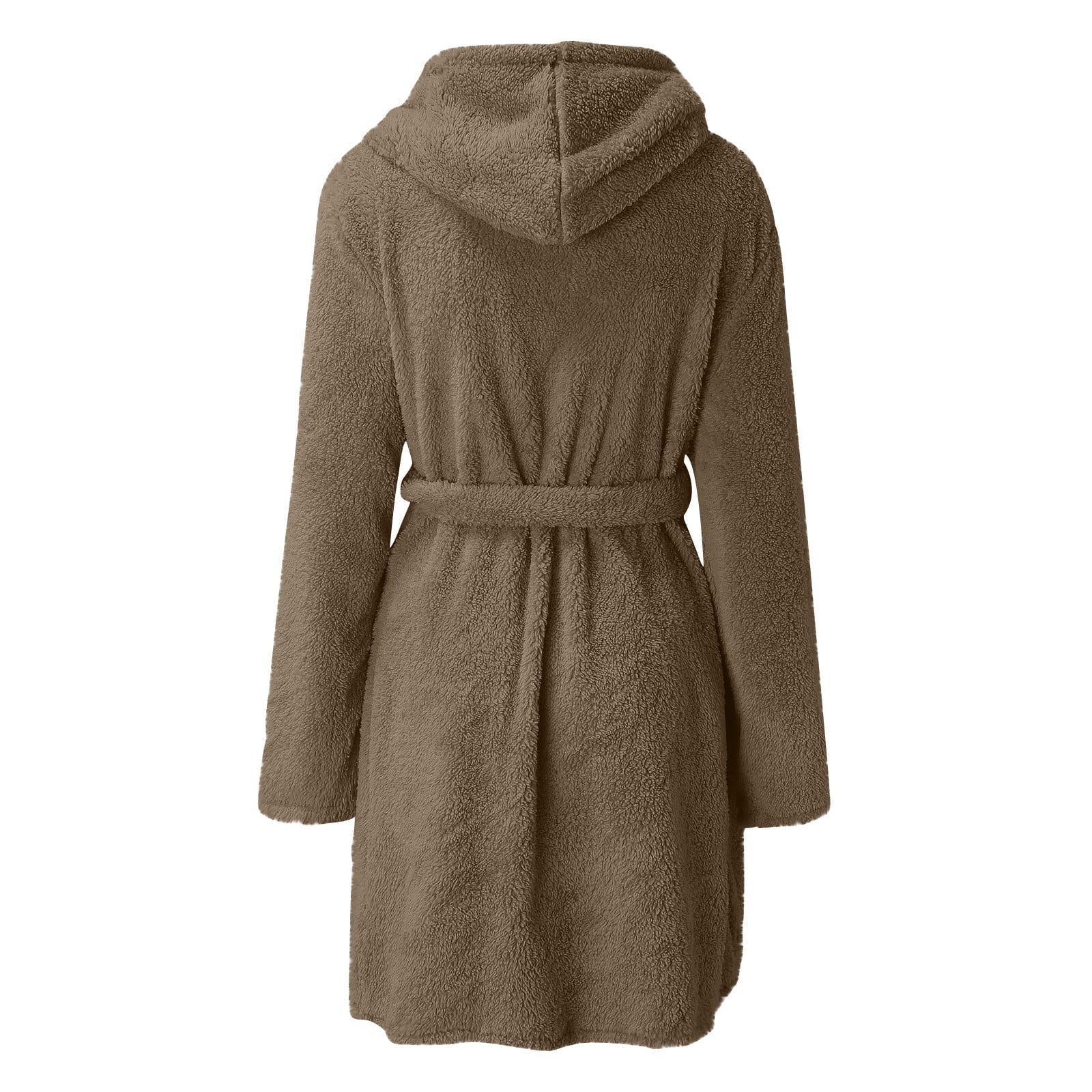 wo-fusoul Fall Fashion 2023 Deals! Bath Robes for Women Womens Plus Size Fleece Hooded Bathrobe Plush Short Robe with Pockets & Belts