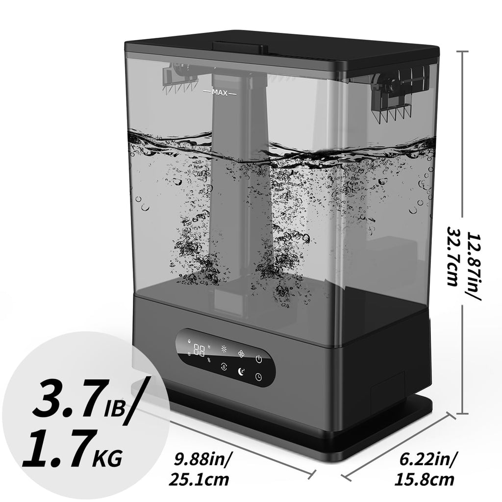 ALROCKET 6.5L Large Humidifiers Top Fill Cool Mist Humidifier for for Bedroom, Home, and Large Room Black