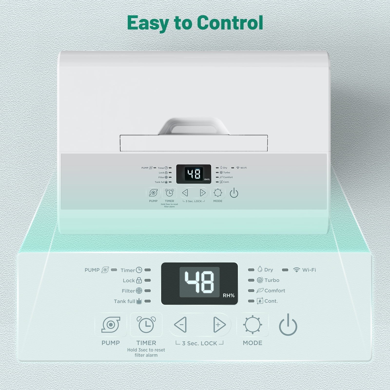 DuraComfort Dehumidifier for Basement Home with Pump,4500 Sq.ft 50 Pints Dehumidifier with Wi-Fi