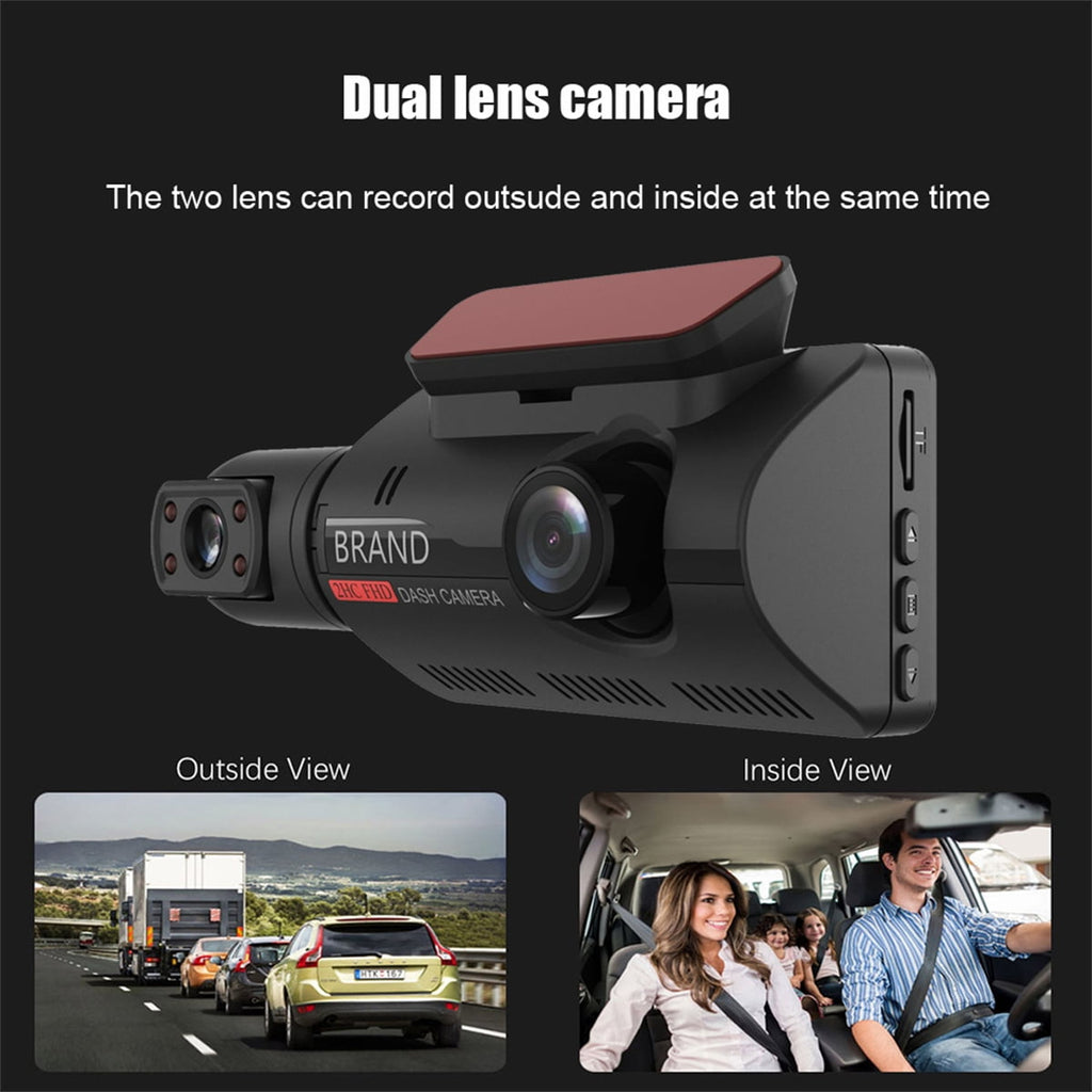 1080P Full HD Car Dash Cam Front And Inside Camera Car DVR Camera Wide Angle with Night Vision, G-Sensor, Crash Detection, Parking Monitor, Loop Recording