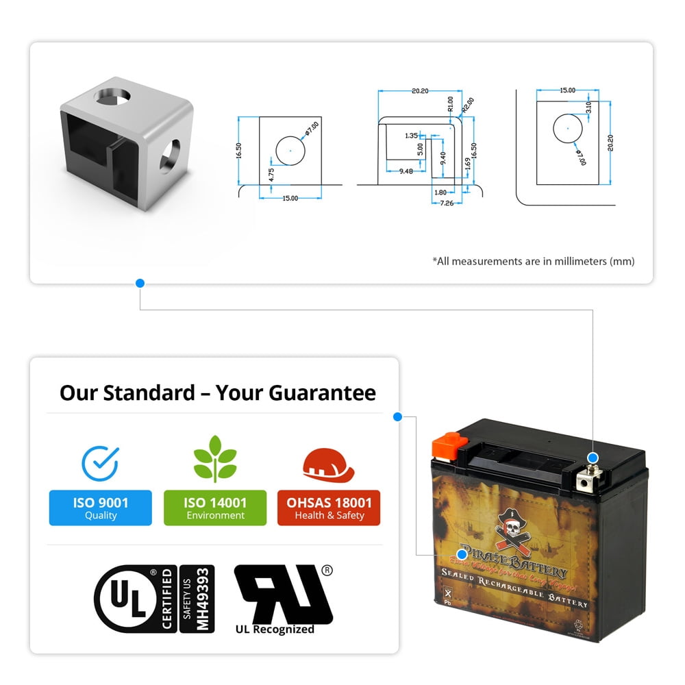 Pirate Battery Ytx20-Bs Motorcycle Battery for Harley-Davidson 1000Cc Xlx-61 Xr1000 1984