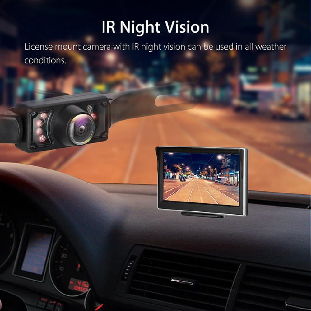 5" TFT LCD Car Rear View System Monitor Night Vision Backup Reverses Camera Set