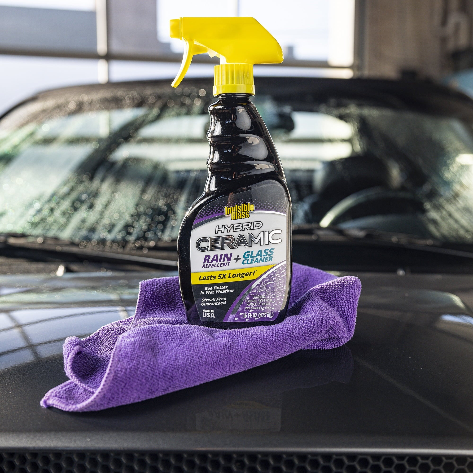 Invisible Glass 92183 Hybrid Ceramic Rain Repellant Plus Glass Cleaner,  16 oz