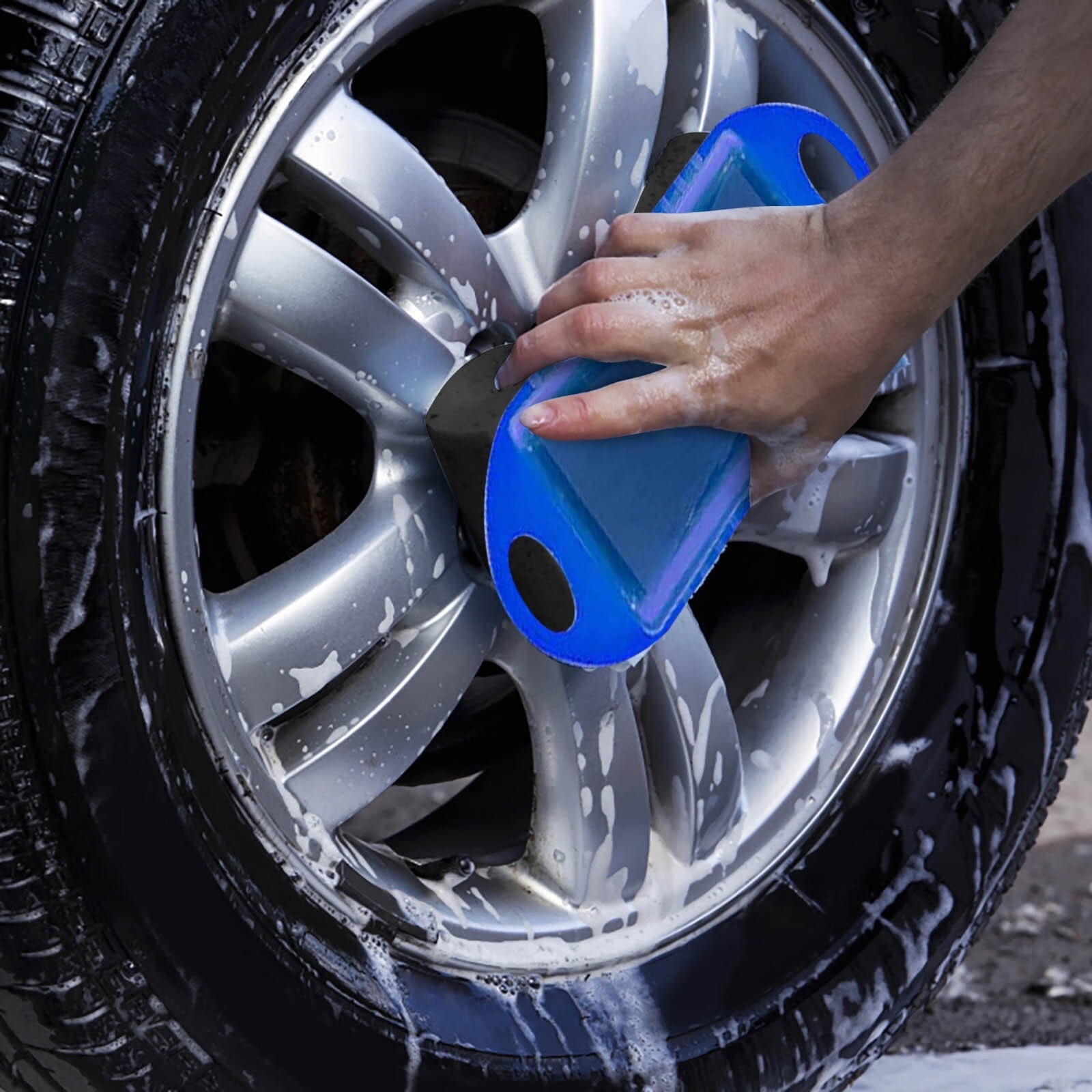 George Tire Dressing Applicator Pads Color Polishing Sponge Wax Buffing Pads Tire Shine Applicator Pads Cleaning Sponges For Car Glass Painted Steel Porcelain And More
