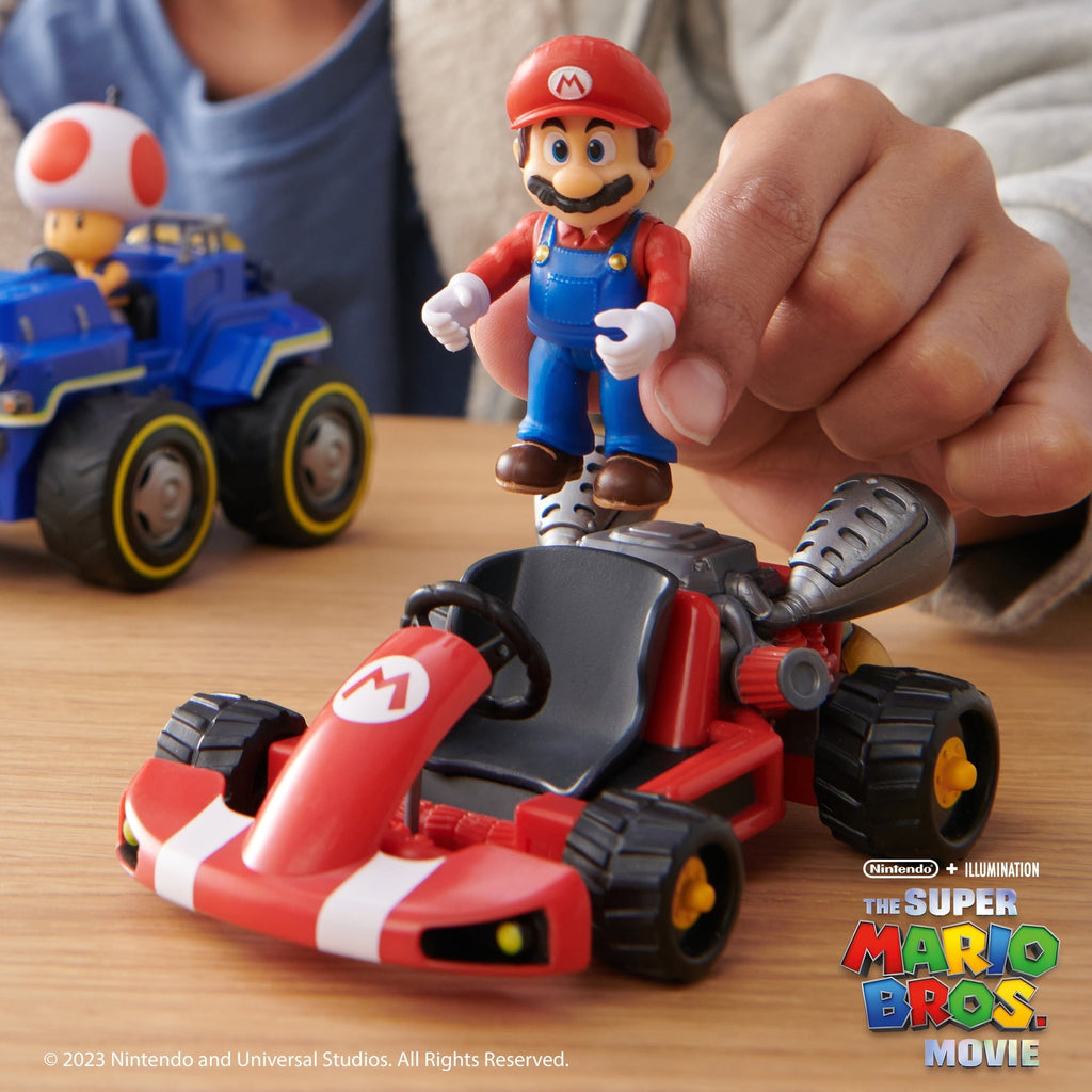 The Super Mario Bros. Movie 2.5 inch Mario Action Figure with Pull Back Racer