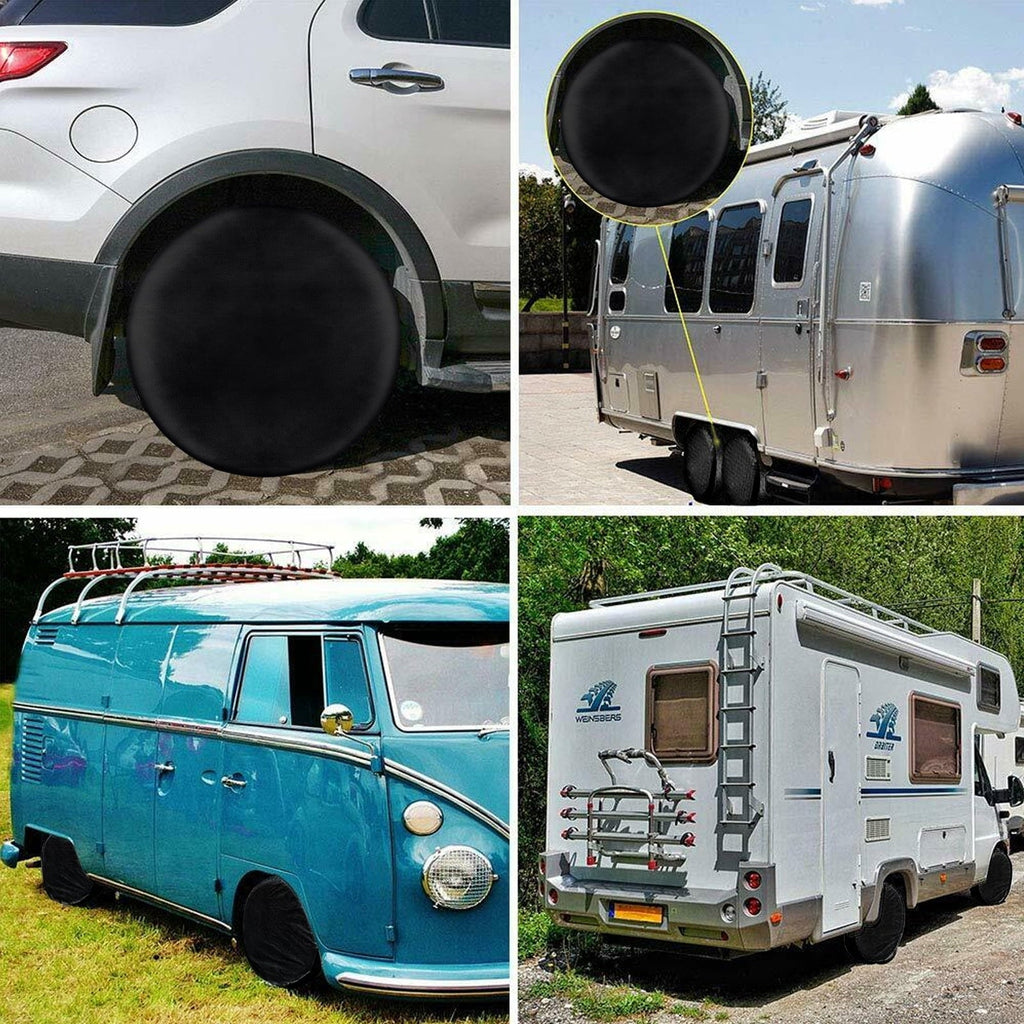 4pcs Wheel Tire Covers, EEEkit Waterproof Motorhome Wheel Covers for 30- 32inch Tire Diameters, UV Coating Tire Protectors Fit for RVs, Trailers, Campers, Cars, and Trucks