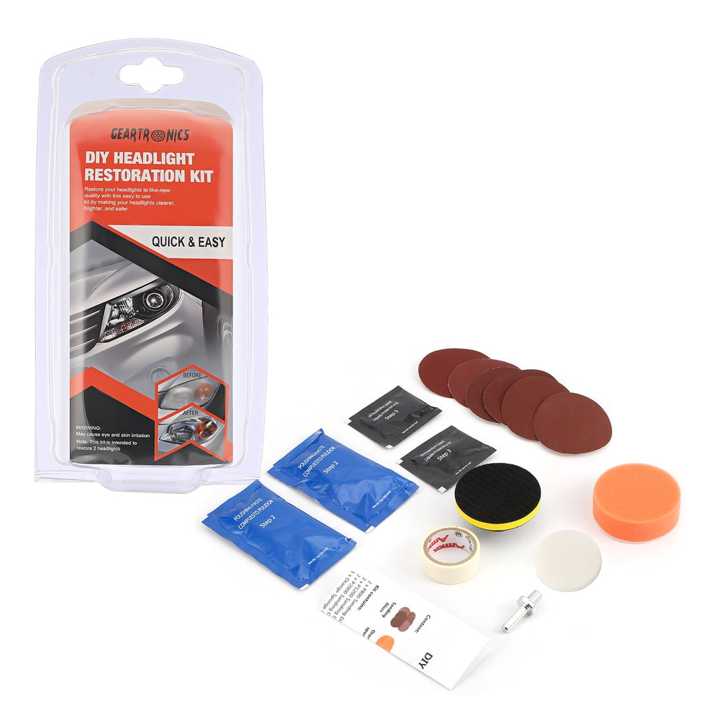 Headlight Restoration Kit Polishing Headlamp Brightener DIY Car Light Lenses Deep Clean Car Headlight Repair Paste Sets