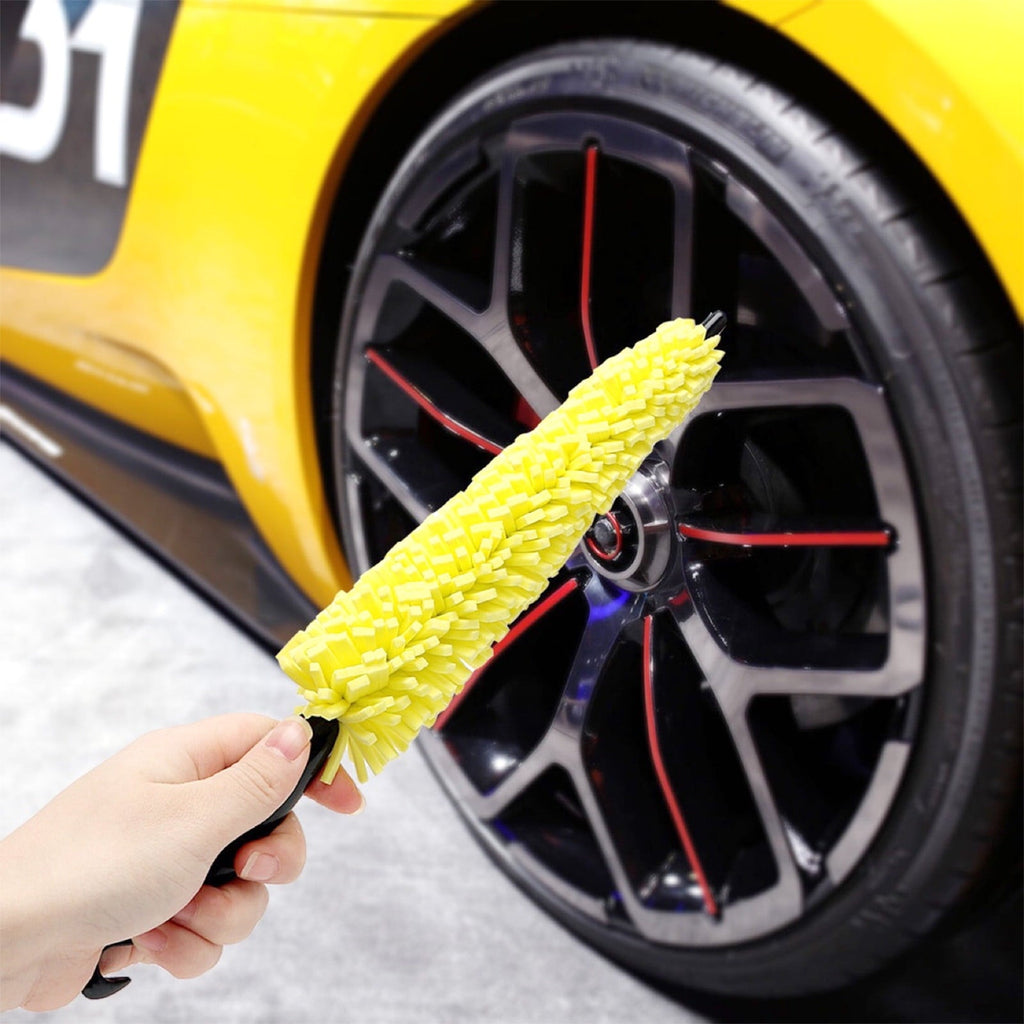 Fnochy Car Essential Microfiber Wheel And Rim Brush For Car Trunk Motorcycle Bike Car Tire Engine Wash Tool Detail Cleaner