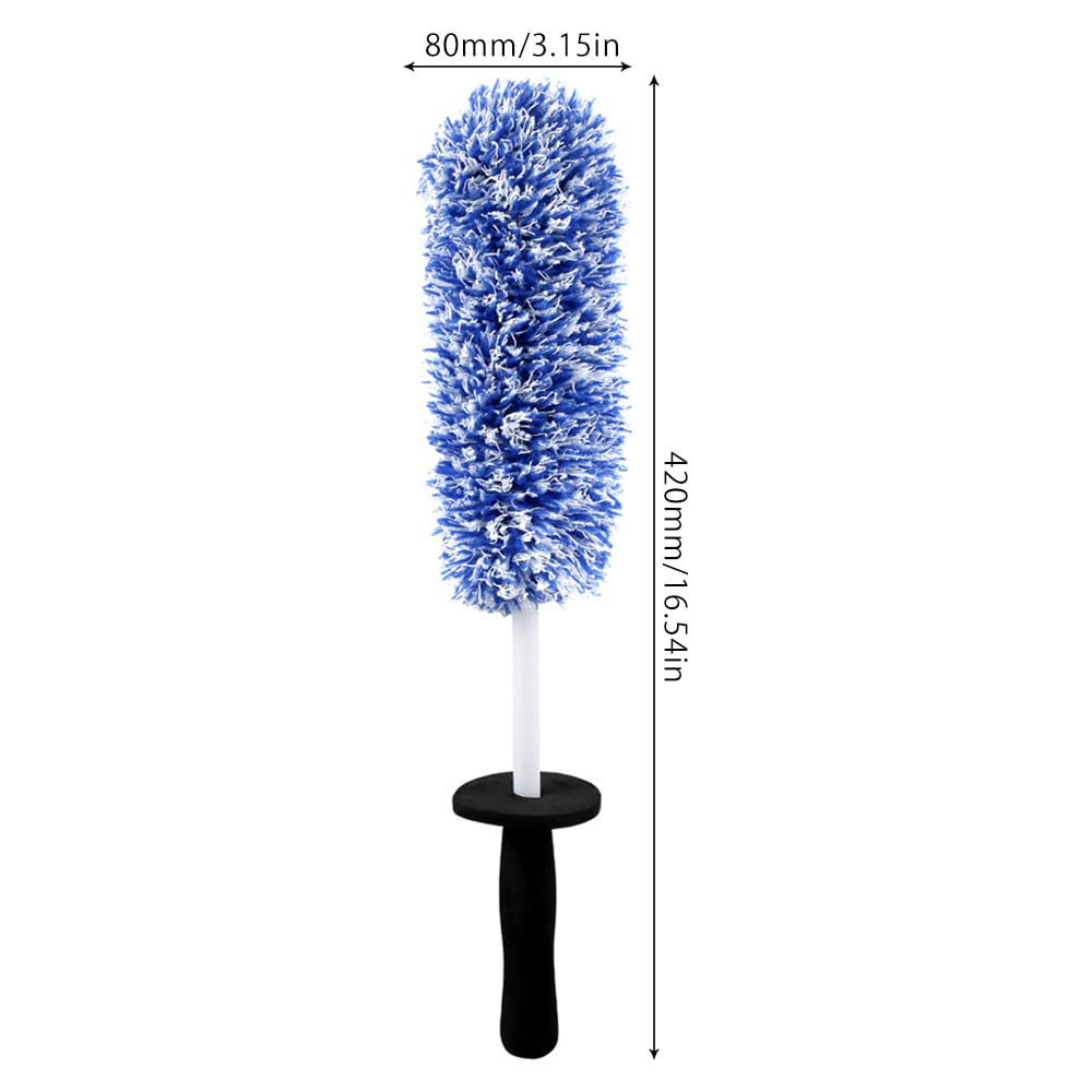 Car Wheel Tire Rim Wash Brush Detailing Cleaning Microfiber Auto Care Washing Tool Car Accesories （Blue）