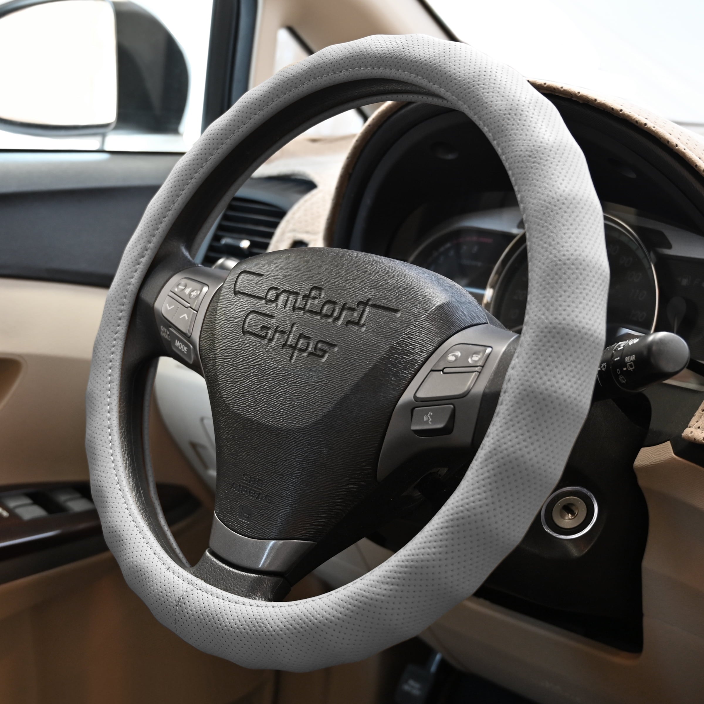 Comfort Grips Steering Wheel Cover - Racing Grip Small (13.5 - 14.4) Grey