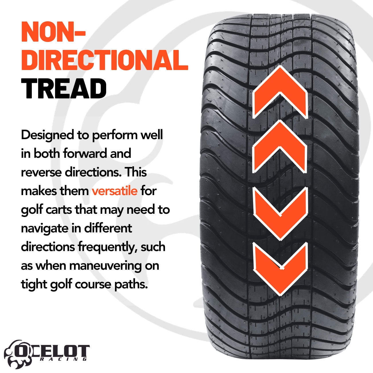 Ocelot  Low Profile Golf Cart 4-Ply Turf or Pavement Tire 215/40-12 P825