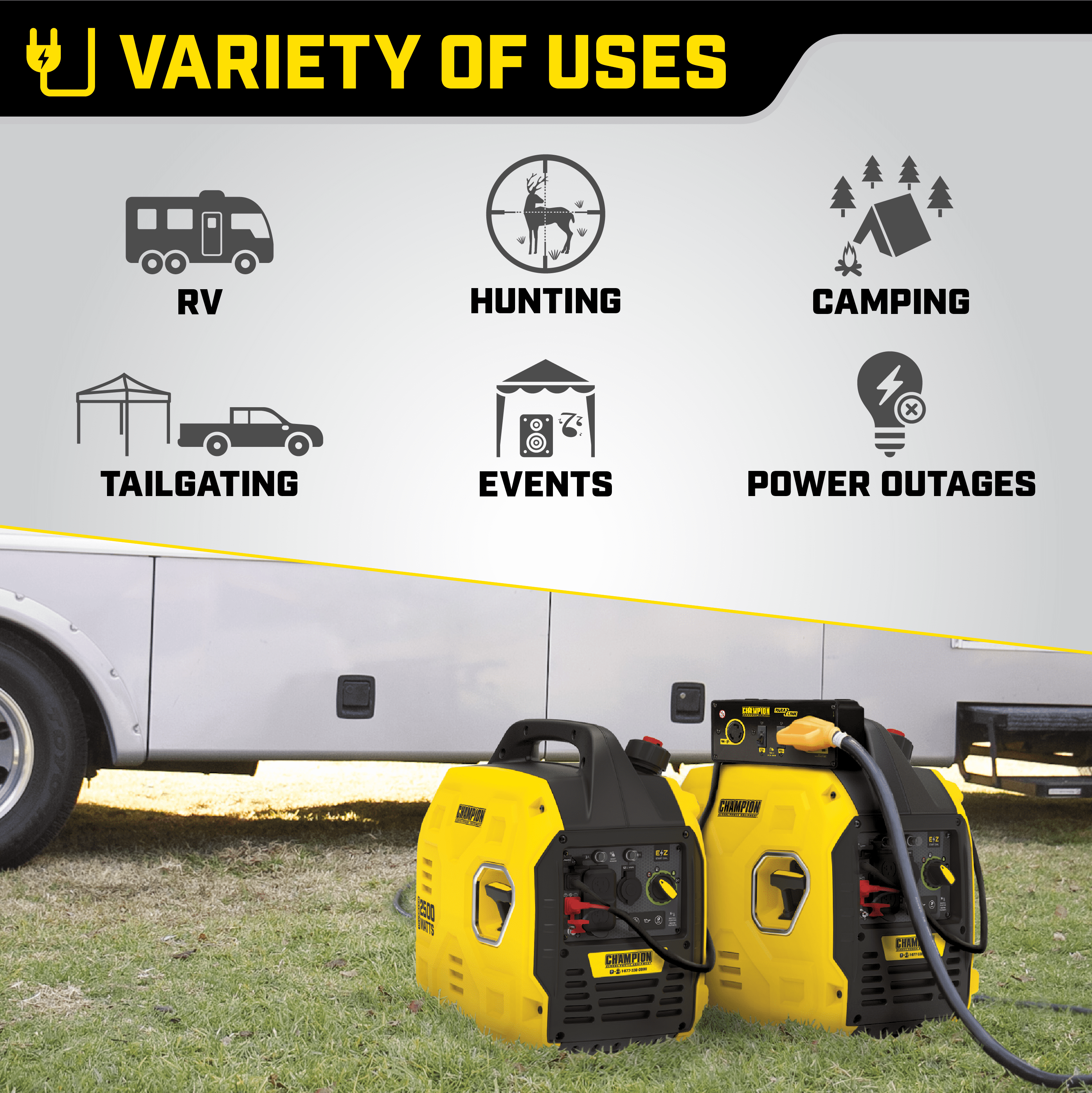 Champion Power Equipment 2500-Watt Ultralight Portable Inverter Generator
