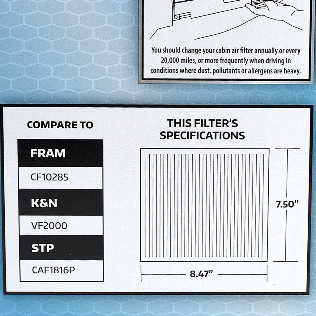 SuperTech Cabin Air Filter 7255, Replacement Air/Dust Filter for Toyota Fits select: 2006-2018 TOYOTA RAV4, 2007-2017 TOYOTA CAMRY