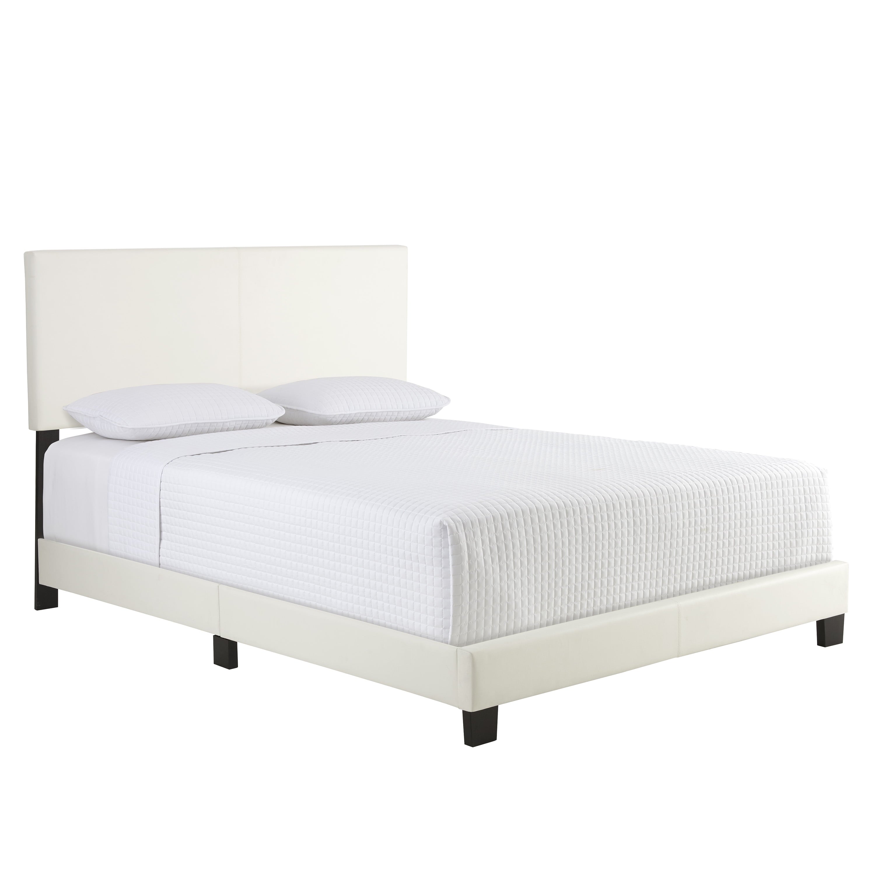 Boyd Sleep Florence Upholstered Faux Leather Platform Bed, Queen, White