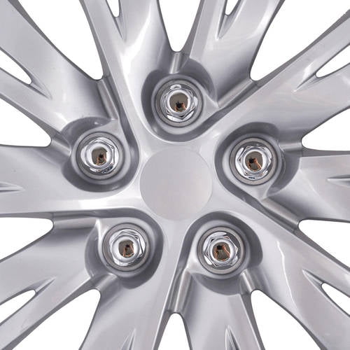 BDK 2012, 2013 Toyota Camry Style Hubcaps Wheel Cover, 16" Silver Replica Cover, 4 Pieces, ABS Plastic
