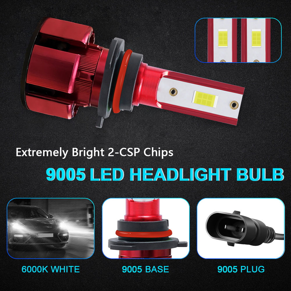For 2007-2013 2014 2015 Chevy Silverado 1500 2500 LED Headlight Bulbs High and Low Beam Fog Light, Combo 9005 HB3 H11 H9 5202 2504 LED Bulbs Kit, Pack of 6…