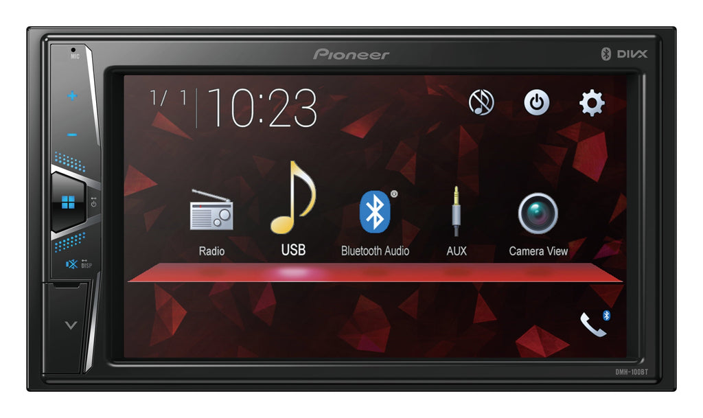 Pioneer DMH-100BT In-Dash Receiver with 6.2" Touchscreen and Bluetooth,Double DIN,Backup Camera Ready