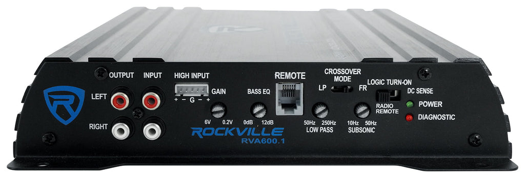 Rockville RV8.2A 800 Watt Dual 8" Car Subwoofer Enclosure+Mono Amplifier+Amp Kit
