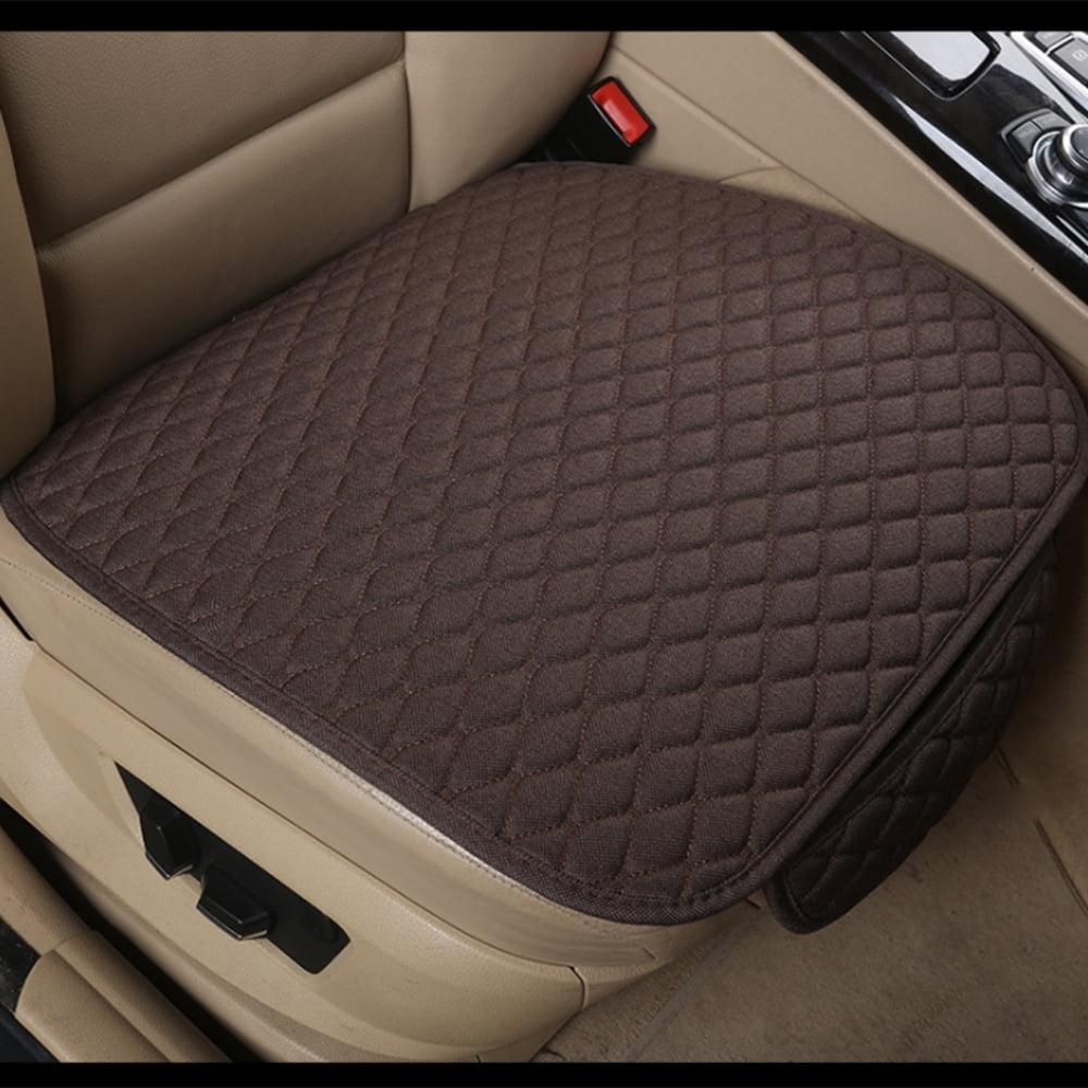 Top-Max Universal Car Seat Cushion Anti-Slip Flax Pad, Comfortable Cool Down Pad for Summer Car Home Office Use, 19.6"x20.4" Brown