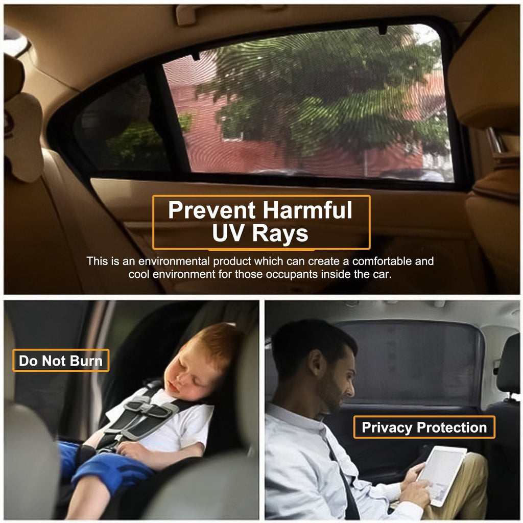 2pcs Car Rear Side Window Sun Visor Shade, EEEkit Mesh Cover Shield Sunshade UV Protector, Foldable Car Side Window Sunshade Universal Fit for Car, Trucks, and SUV