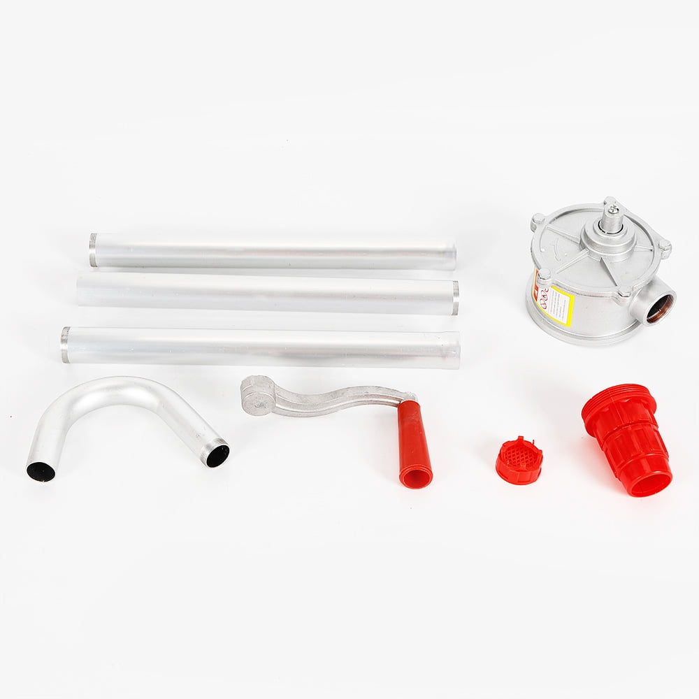 Aiqidi 32mm Manual Hand Crank Rotary Pump 55 Gallon Oil Fuel Transfer Suction Drum Barrel for Gasoline, Kerosene