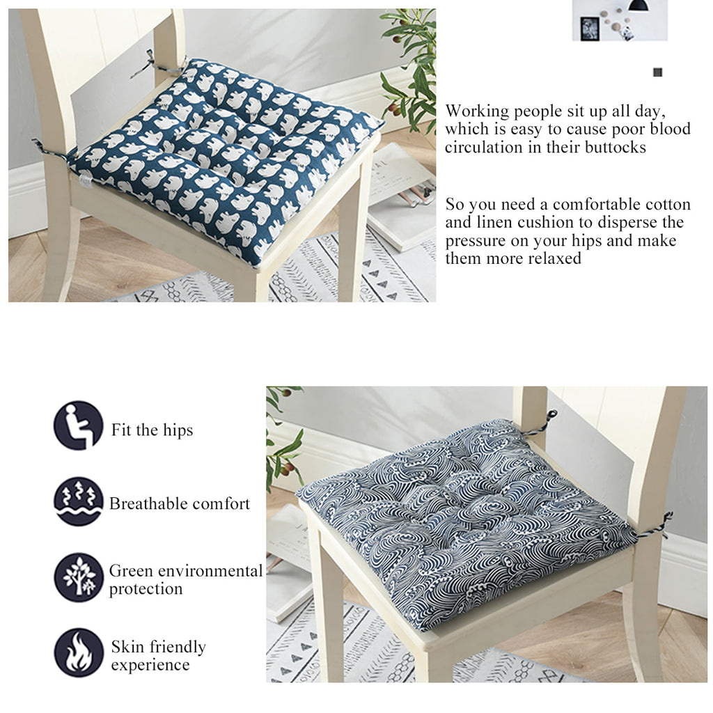 15.7x15.87 inch Square Chair Pad Seat Cushion,with Ties Non-slip,Superior Comfort & Softness,Indoor Outdoor Sofa Chair Pads Cushion Pillow Pads for Garden Home Kitchen Office Car